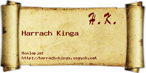 Harrach Kinga névjegykártya